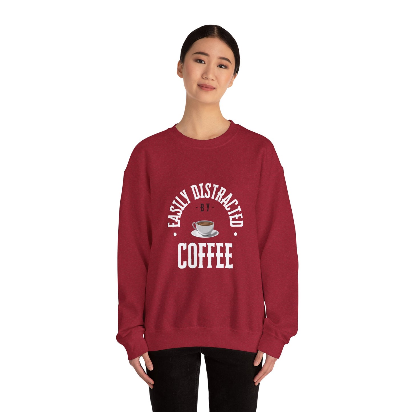 Easily Distracted By Coffee Crewneck Sweatshirt