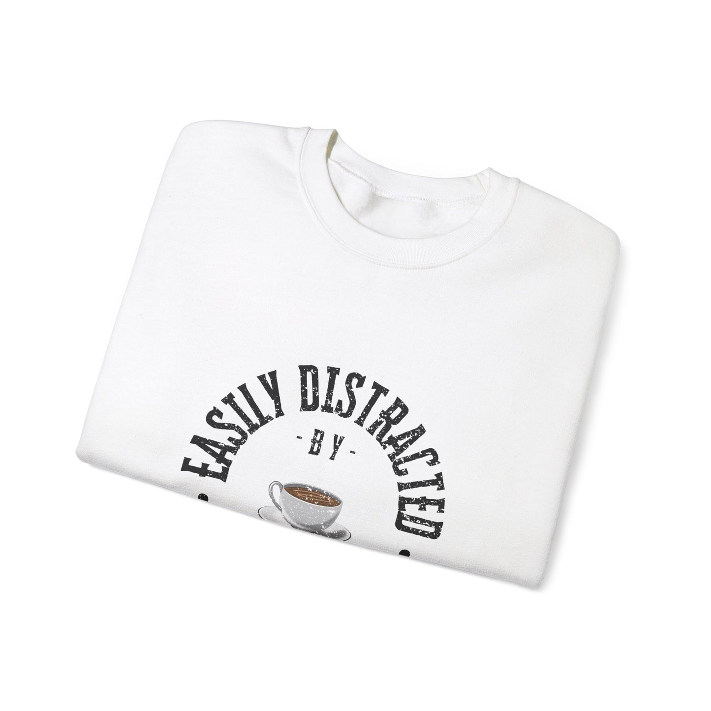 Easily Distracted By Coffee Crewneck Sweatshirt
