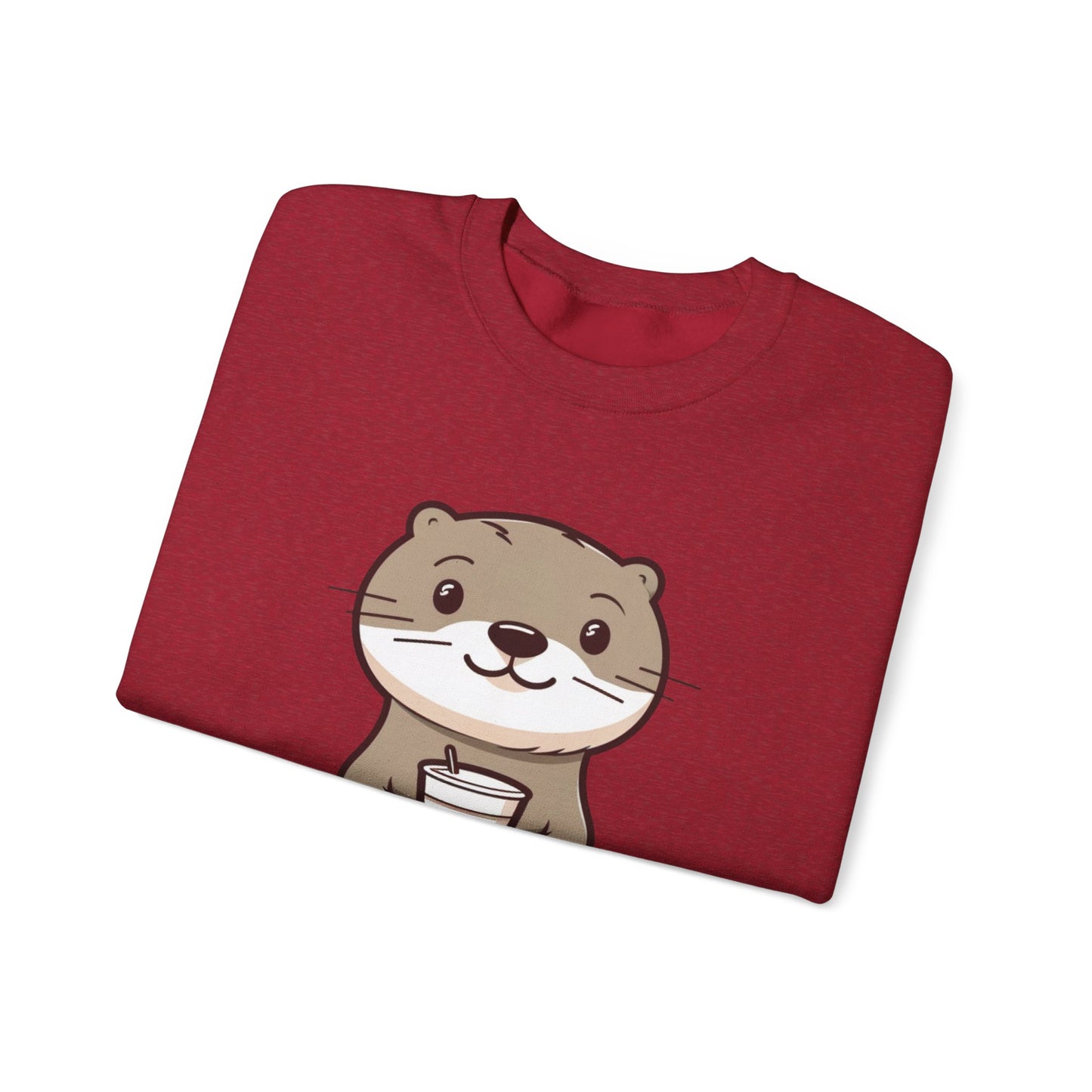 Otter and Coffee Crewneck Sweatshirt