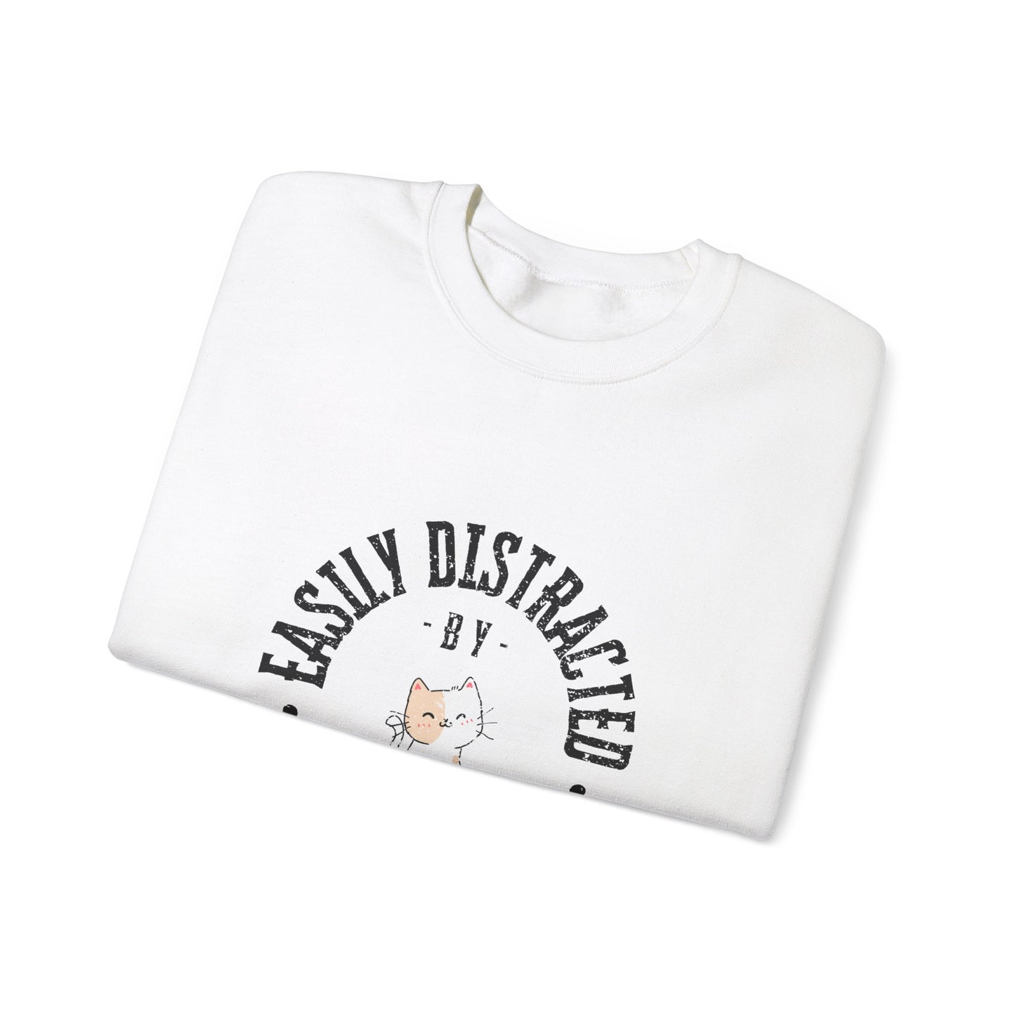 Easily Distracted By Cats Crewneck Sweatshirt