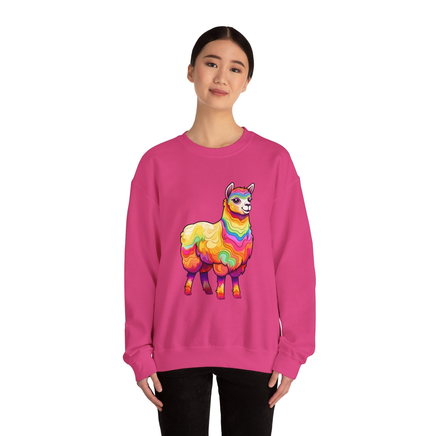 Colorful Llama Crewneck Sweatshirt