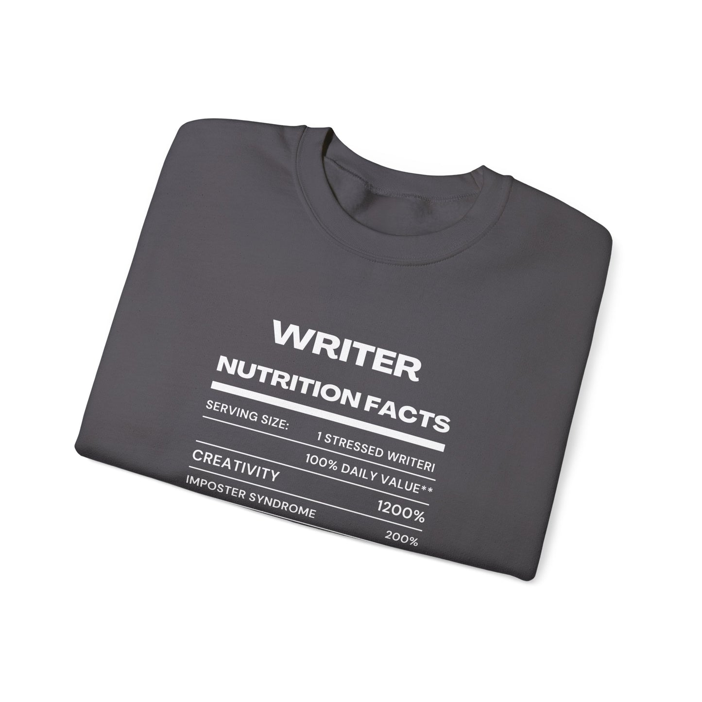 Writer Nutrition Facts Crewneck Sweatshirt