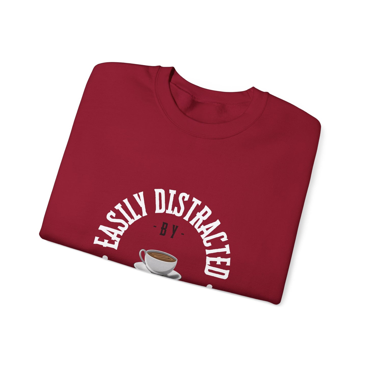 Easily Distracted By Coffee Crewneck Sweatshirt