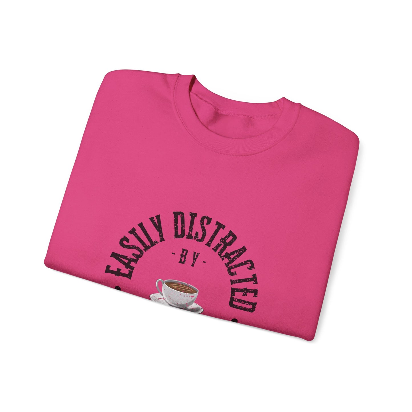 Easily Distracted By Coffee Crewneck Sweatshirt