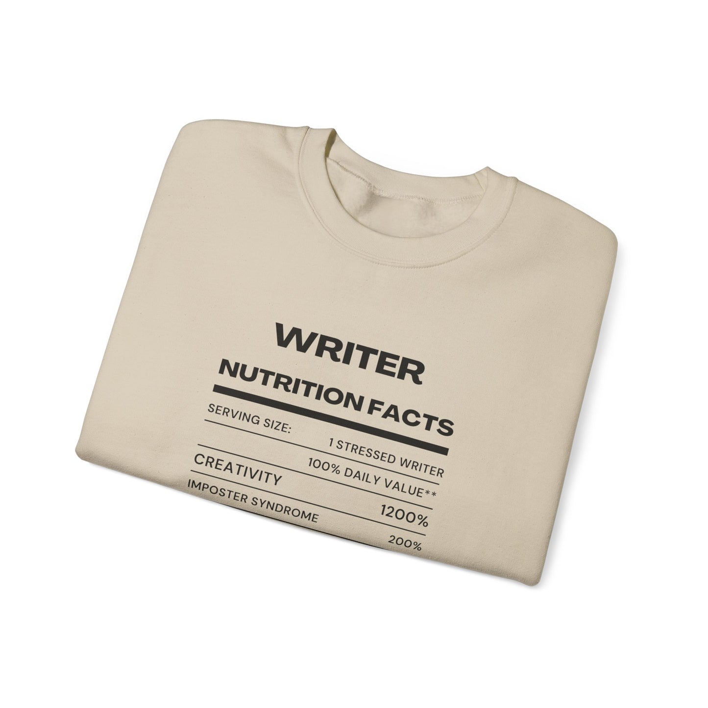 Writer Nutrition Facts Crewneck Sweatshirt