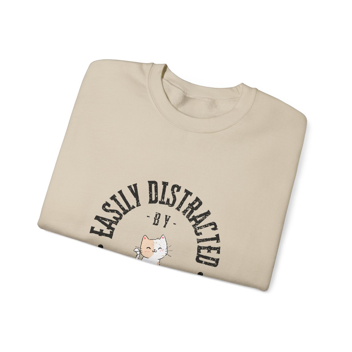 Easily Distracted By Cats Crewneck Sweatshirt