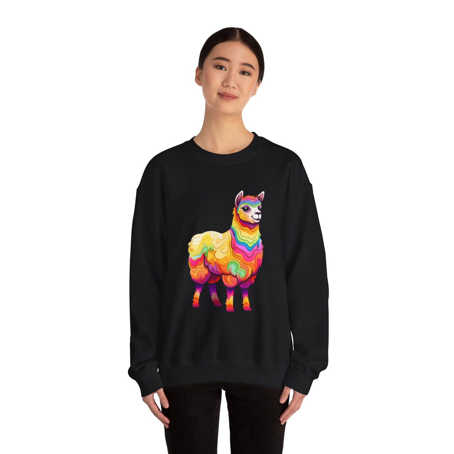 Colorful Llama Crewneck Sweatshirt