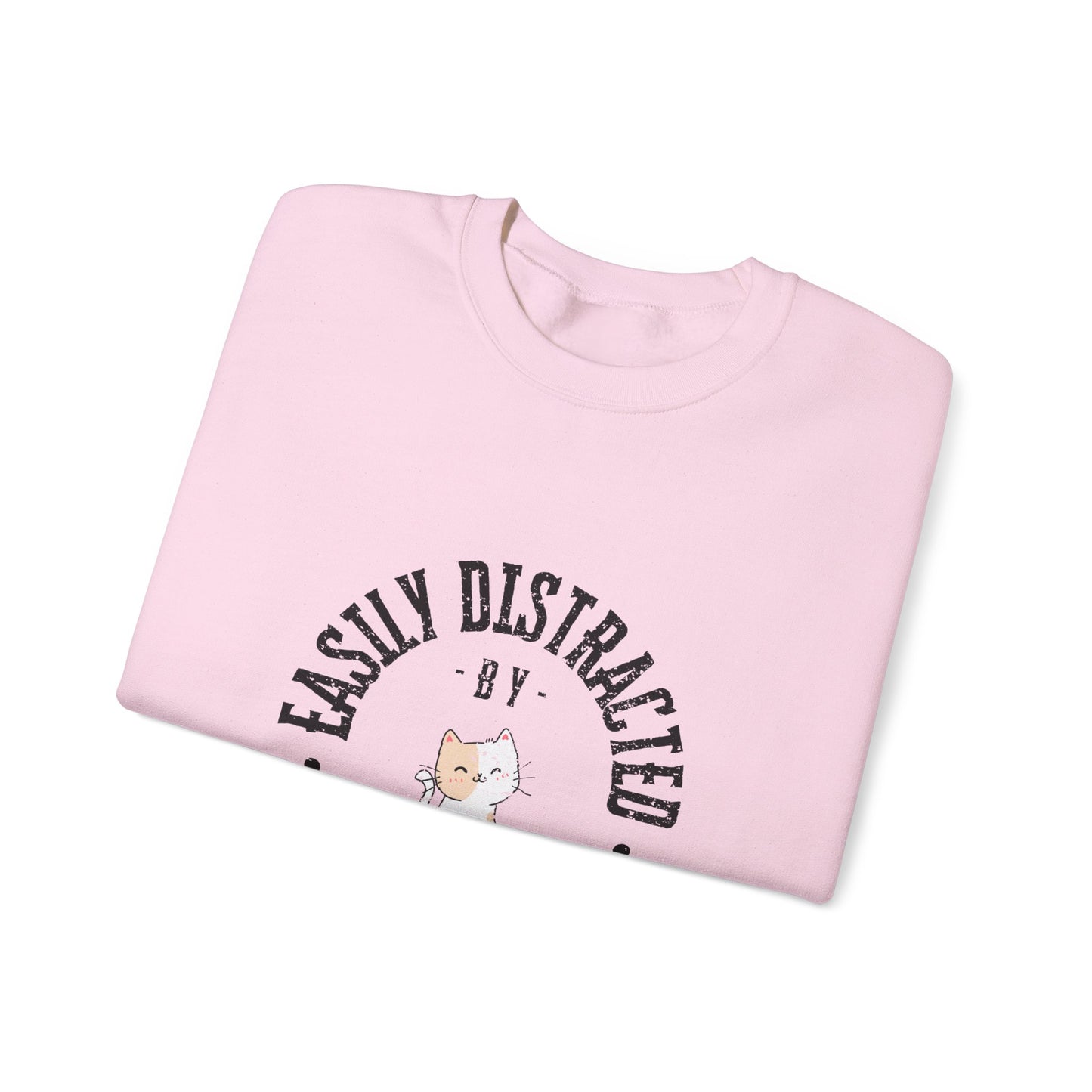 Easily Distracted By Cats Crewneck Sweatshirt