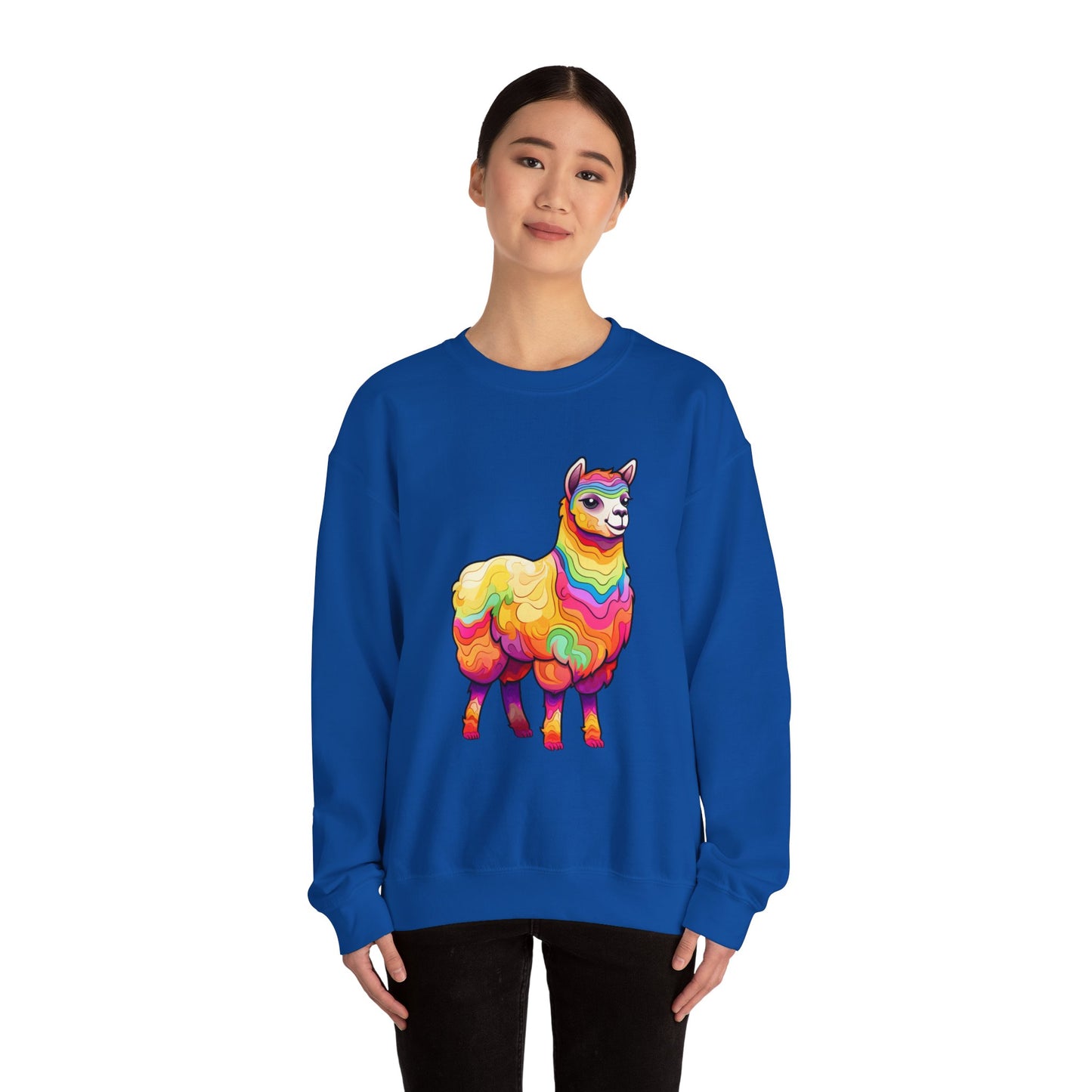 Colorful Llama Crewneck Sweatshirt