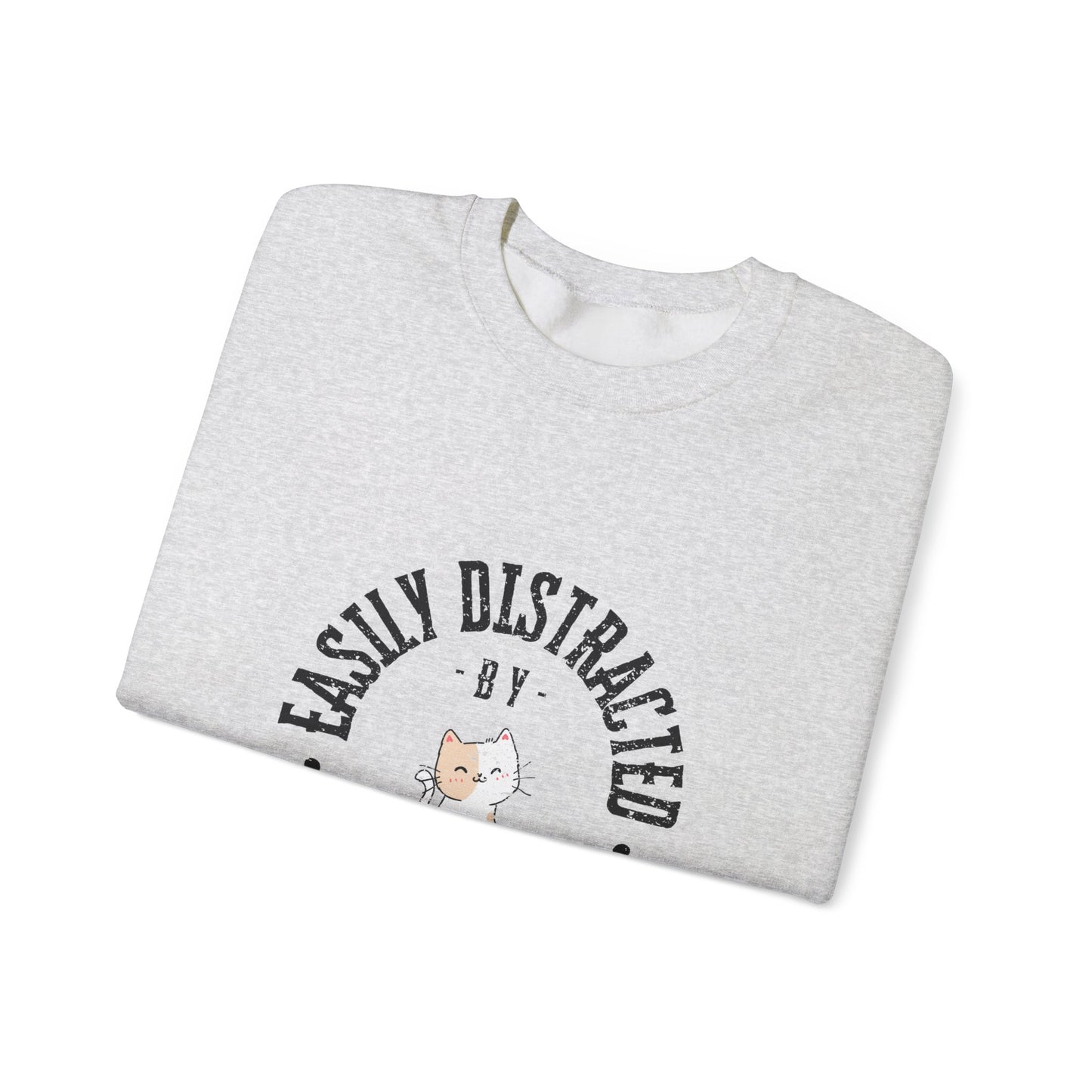 Easily Distracted By Cats Crewneck Sweatshirt