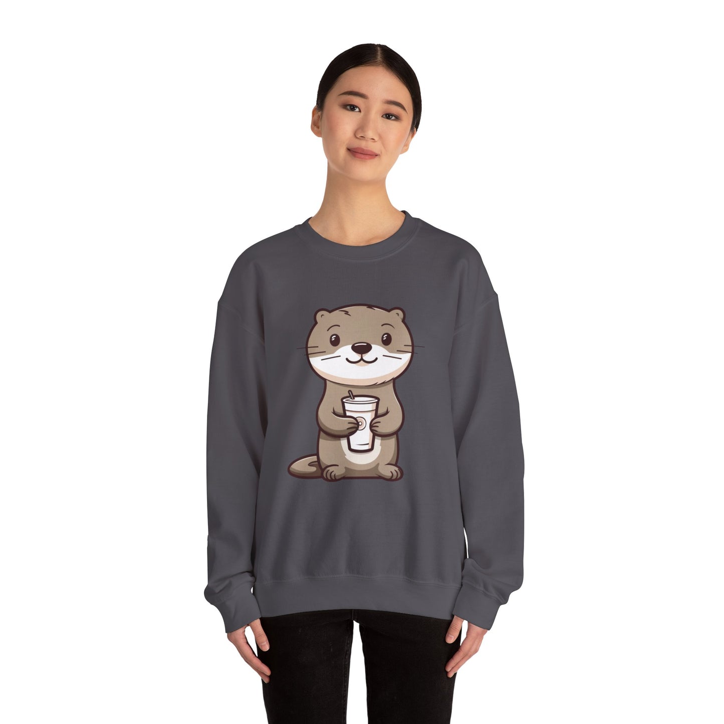 Otter and Coffee Crewneck Sweatshirt