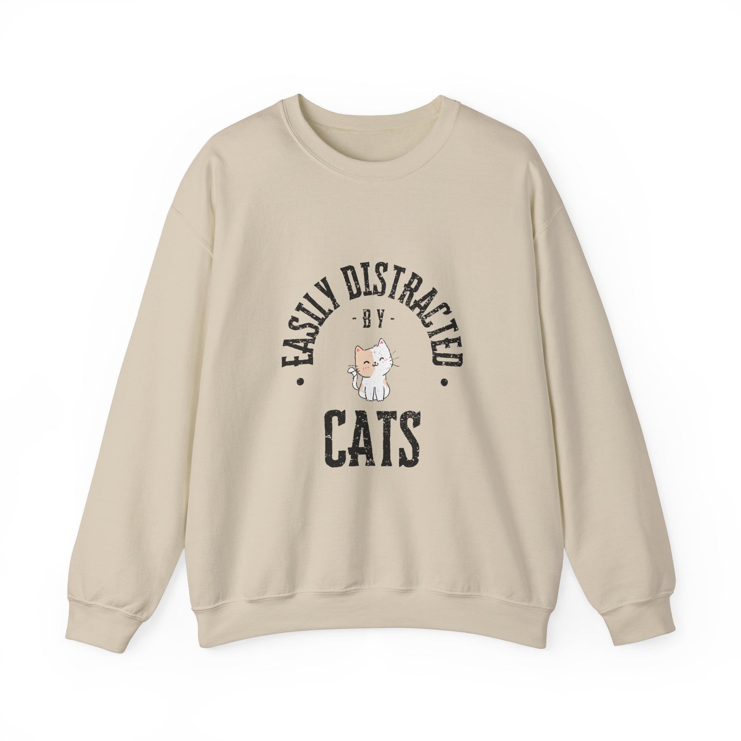 Easily Distracted By Cats Crewneck Sweatshirt