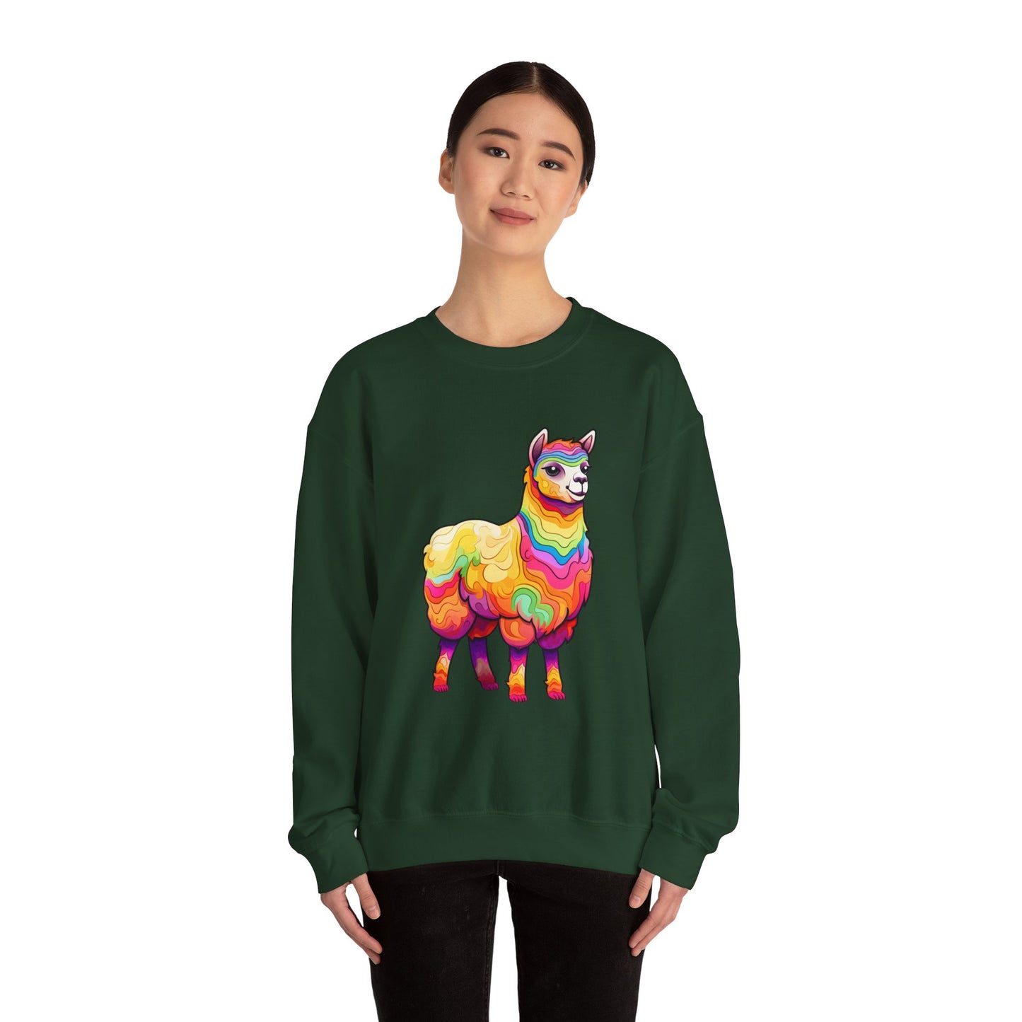 Colorful Llama Crewneck Sweatshirt