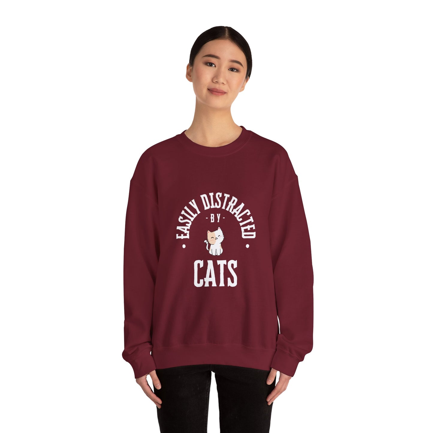 Easily Distracted By Cats Crewneck Sweatshirt