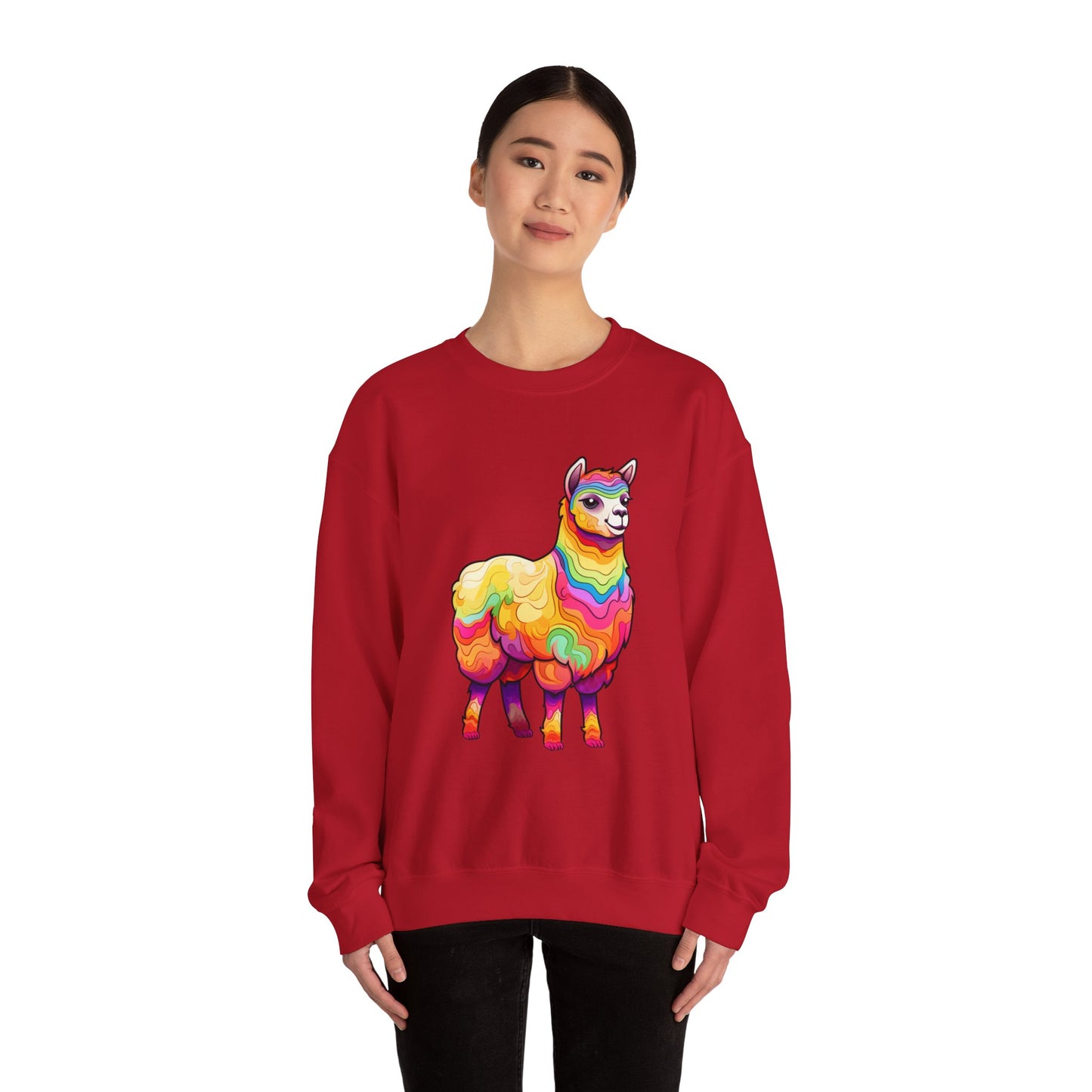 Colorful Llama Crewneck Sweatshirt