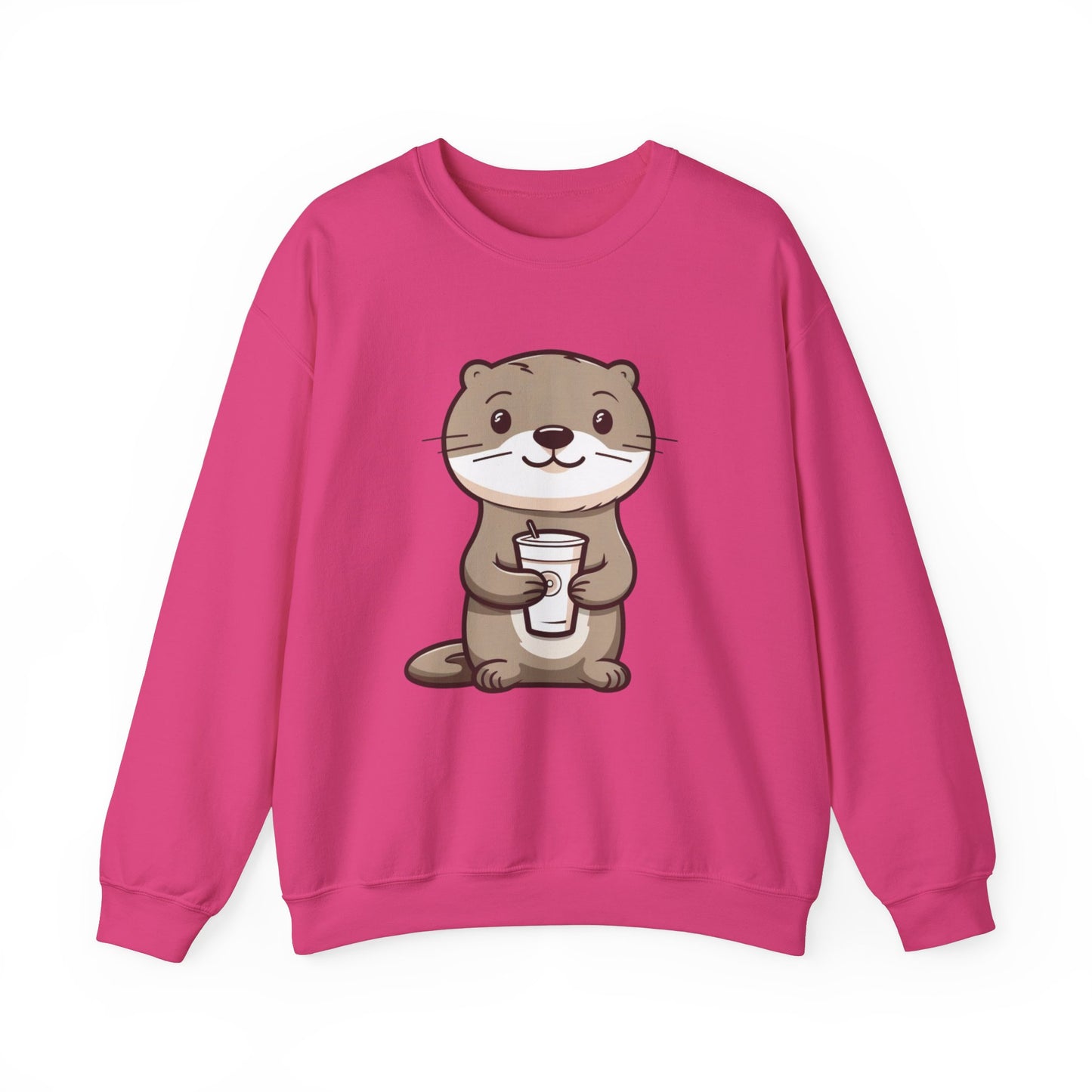 Otter and Coffee Crewneck Sweatshirt