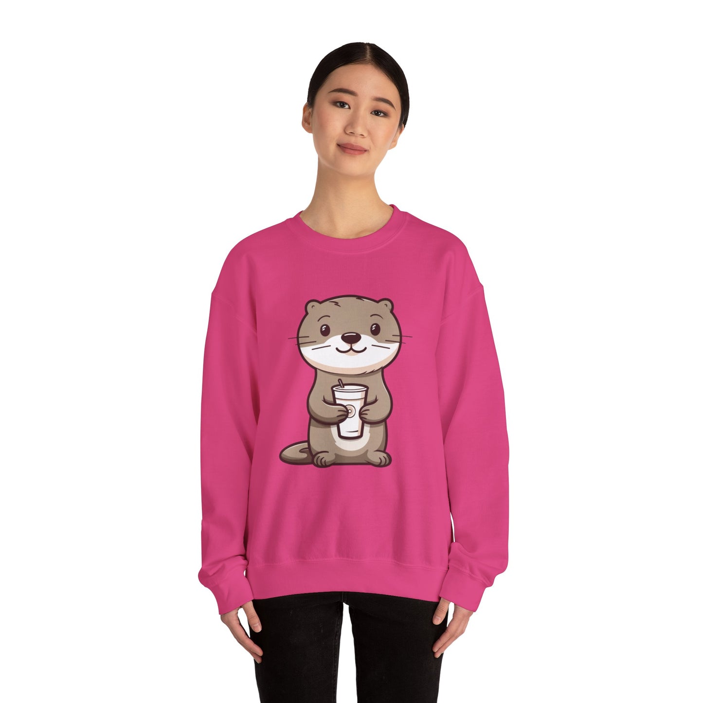 Otter and Coffee Crewneck Sweatshirt