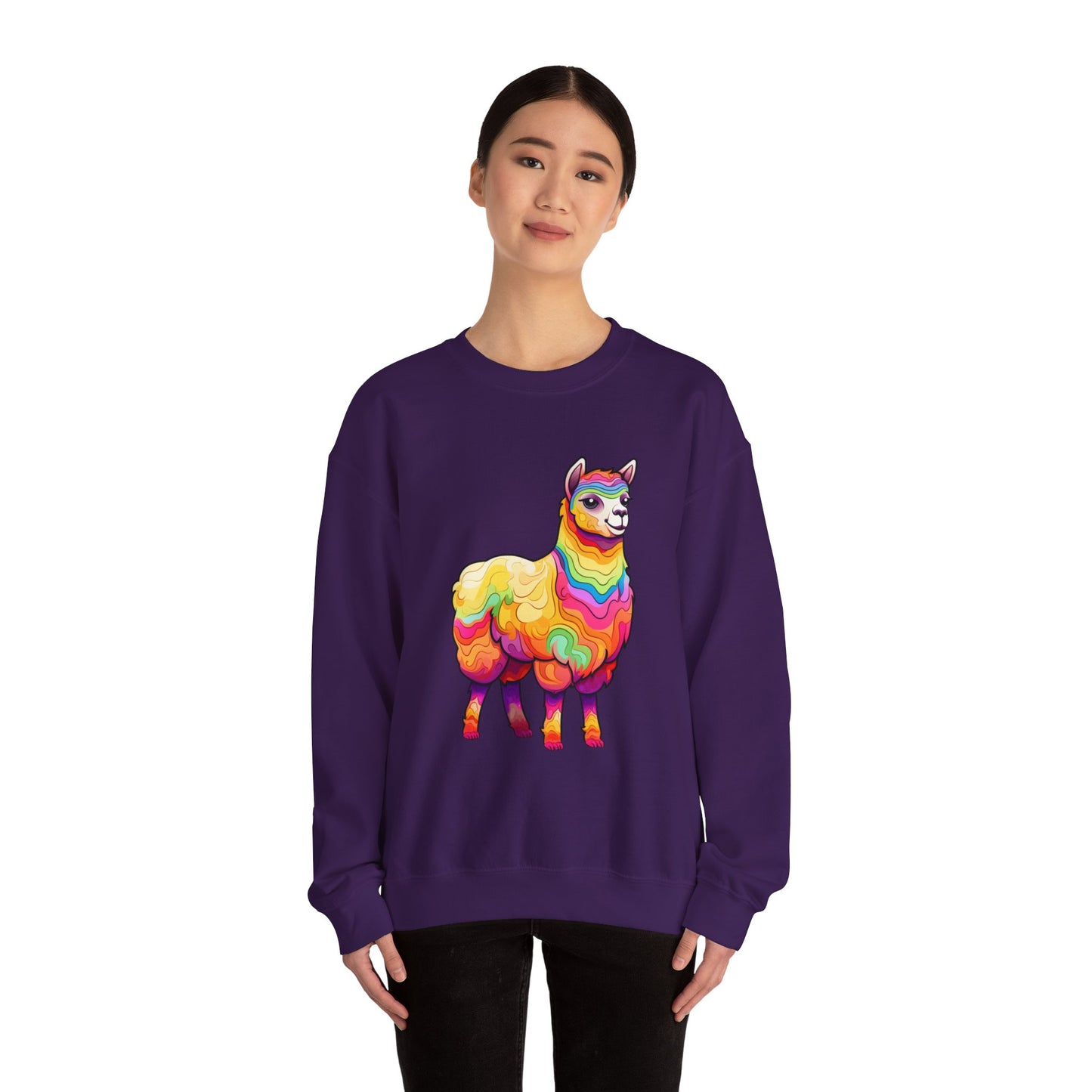 Colorful Llama Crewneck Sweatshirt
