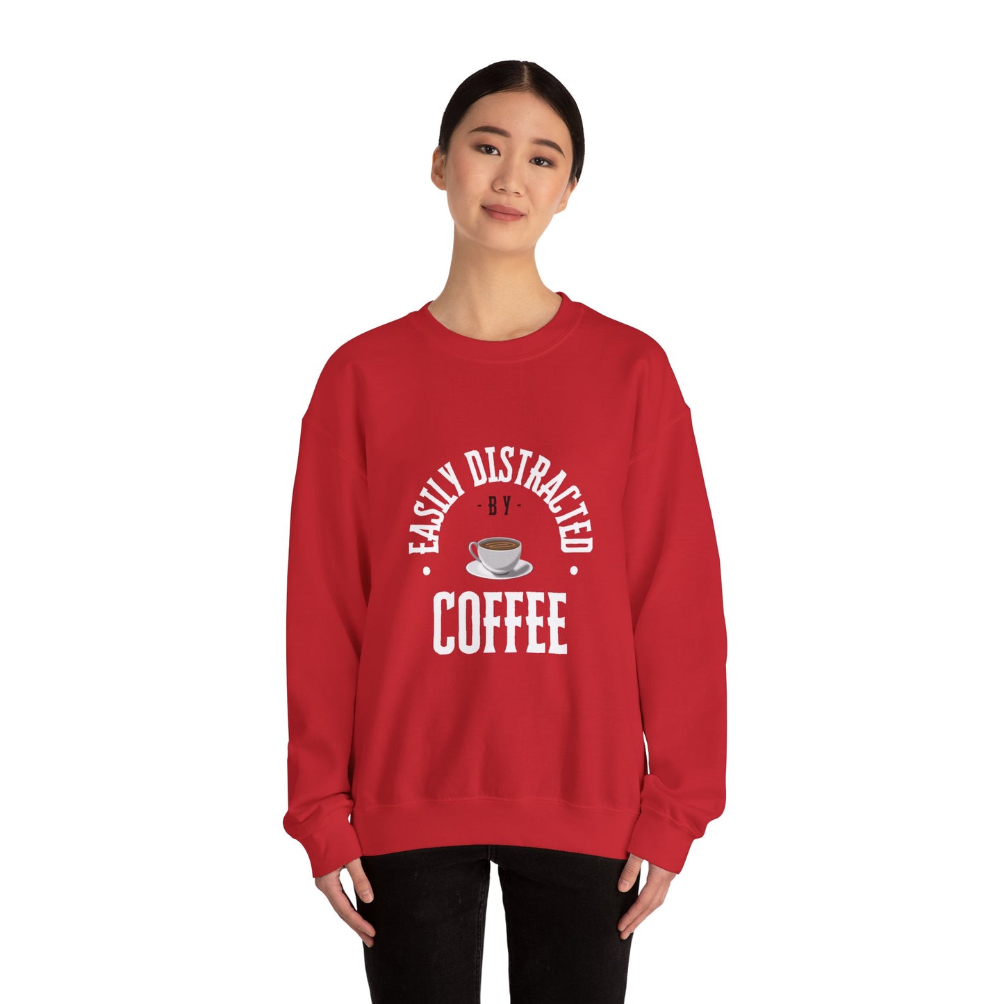 Easily Distracted By Coffee Crewneck Sweatshirt