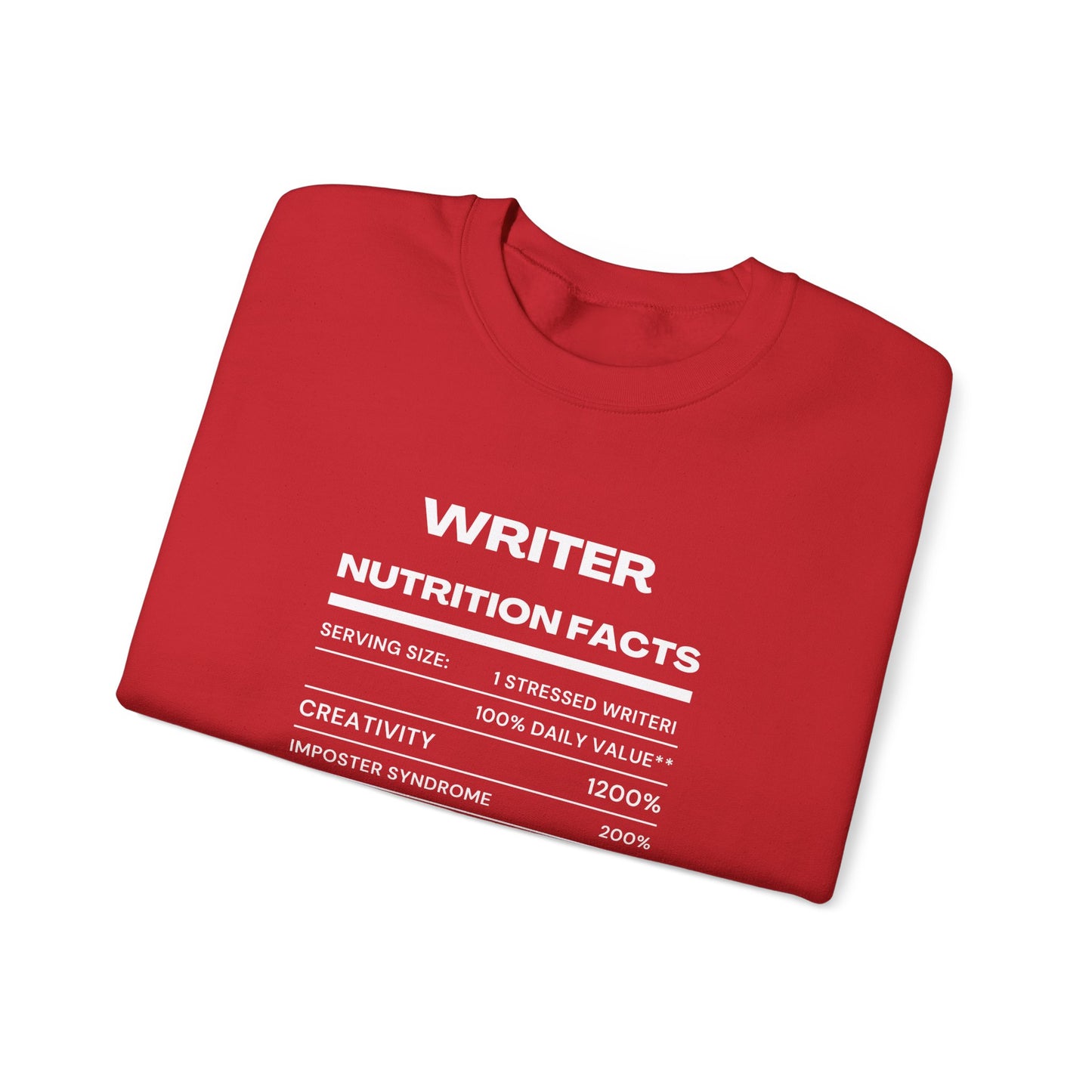 Writer Nutrition Facts Crewneck Sweatshirt