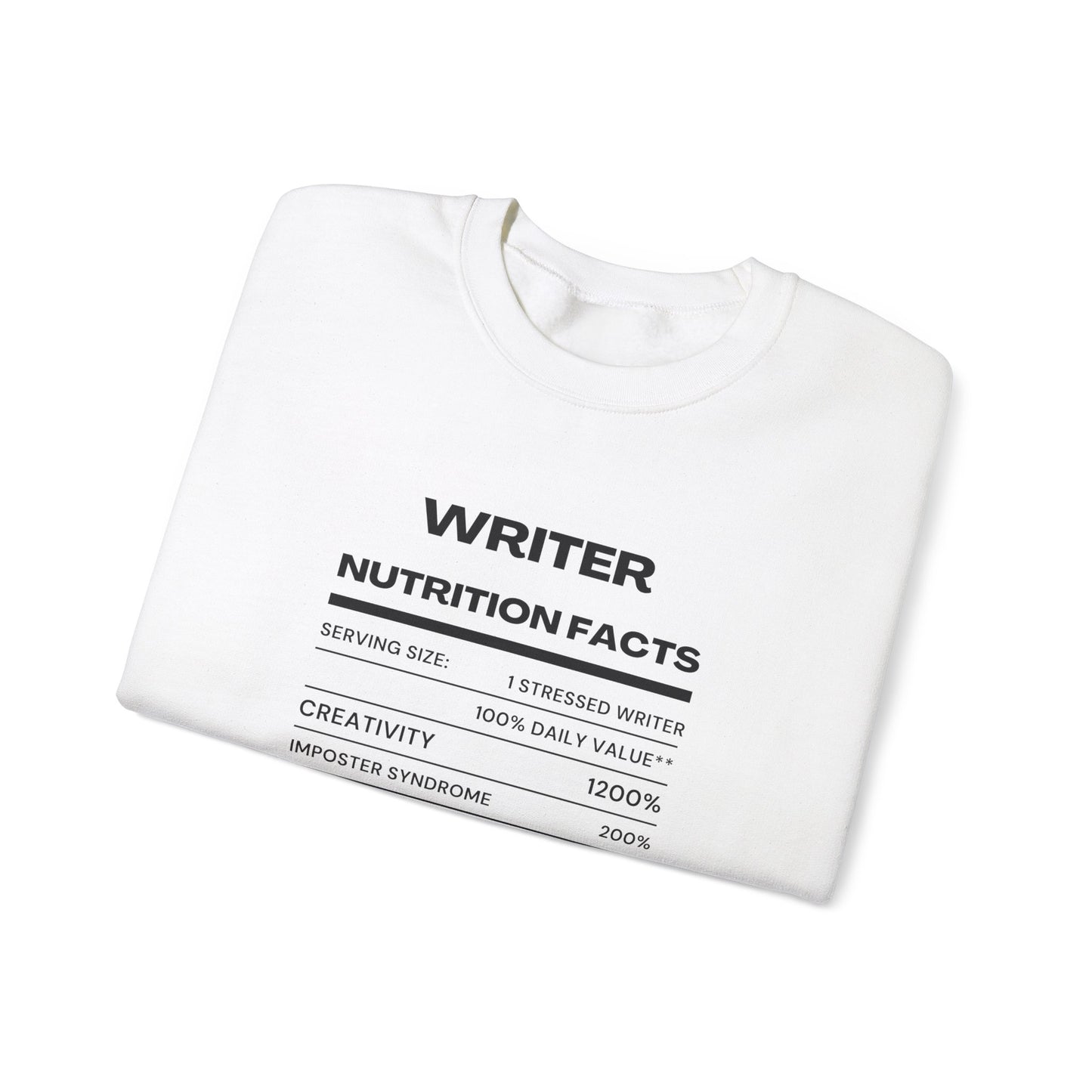 Writer Nutrition Facts Crewneck Sweatshirt