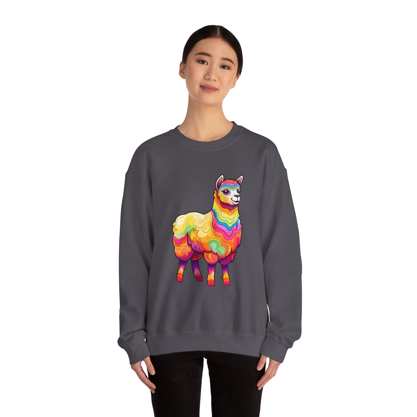 Colorful Llama Crewneck Sweatshirt