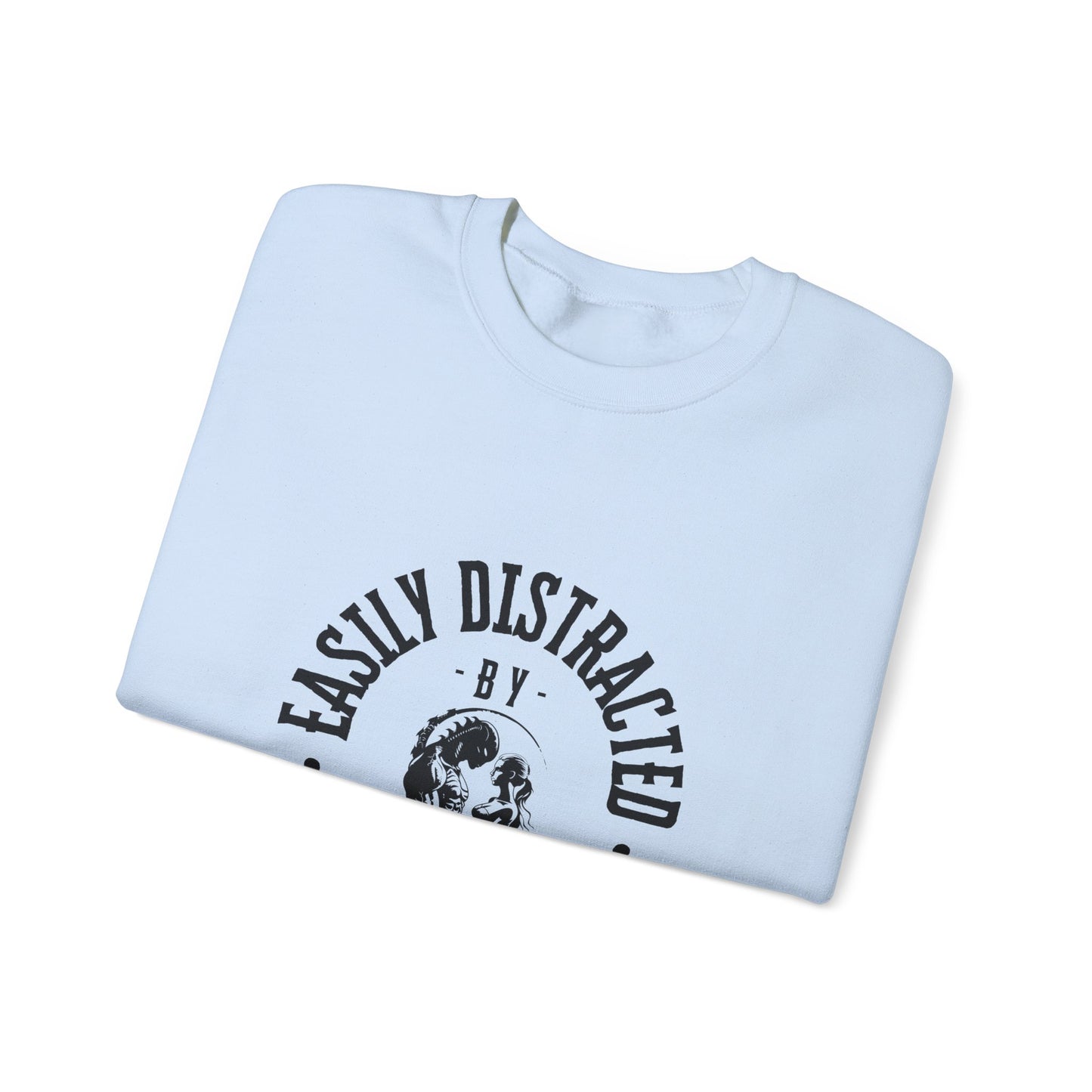 Easily Distracted By Science Fiction Romance Crewneck Sweatshirt