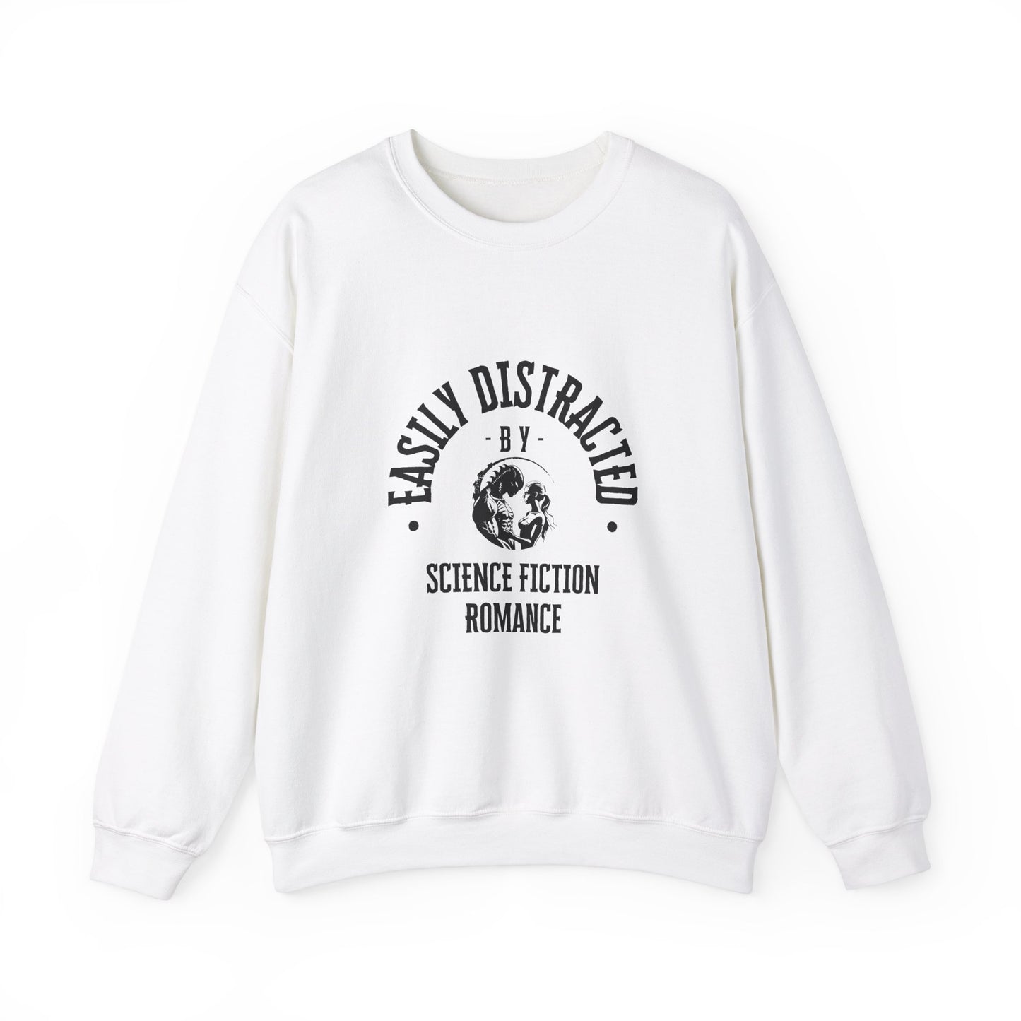 Easily Distracted By Science Fiction Romance Crewneck Sweatshirt
