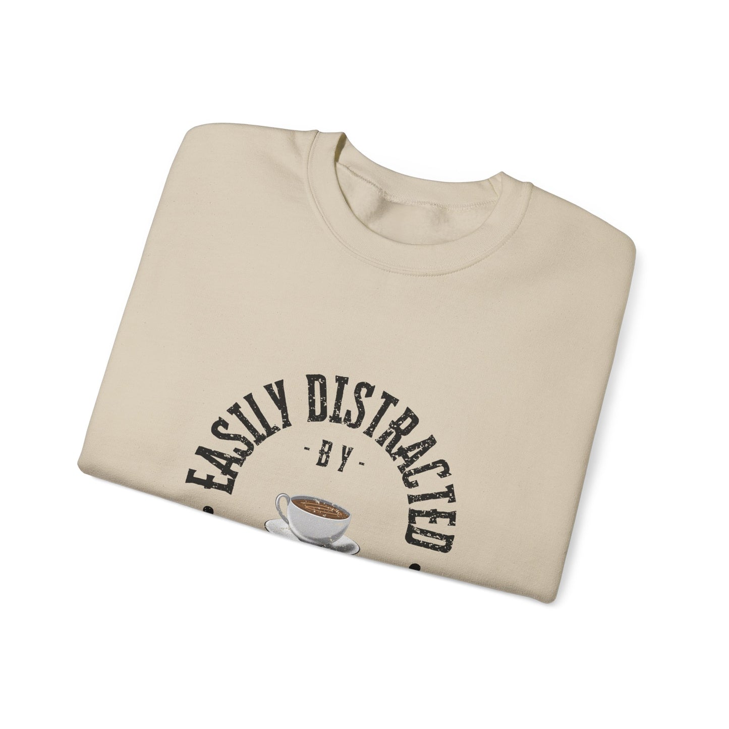Easily Distracted By Coffee Crewneck Sweatshirt