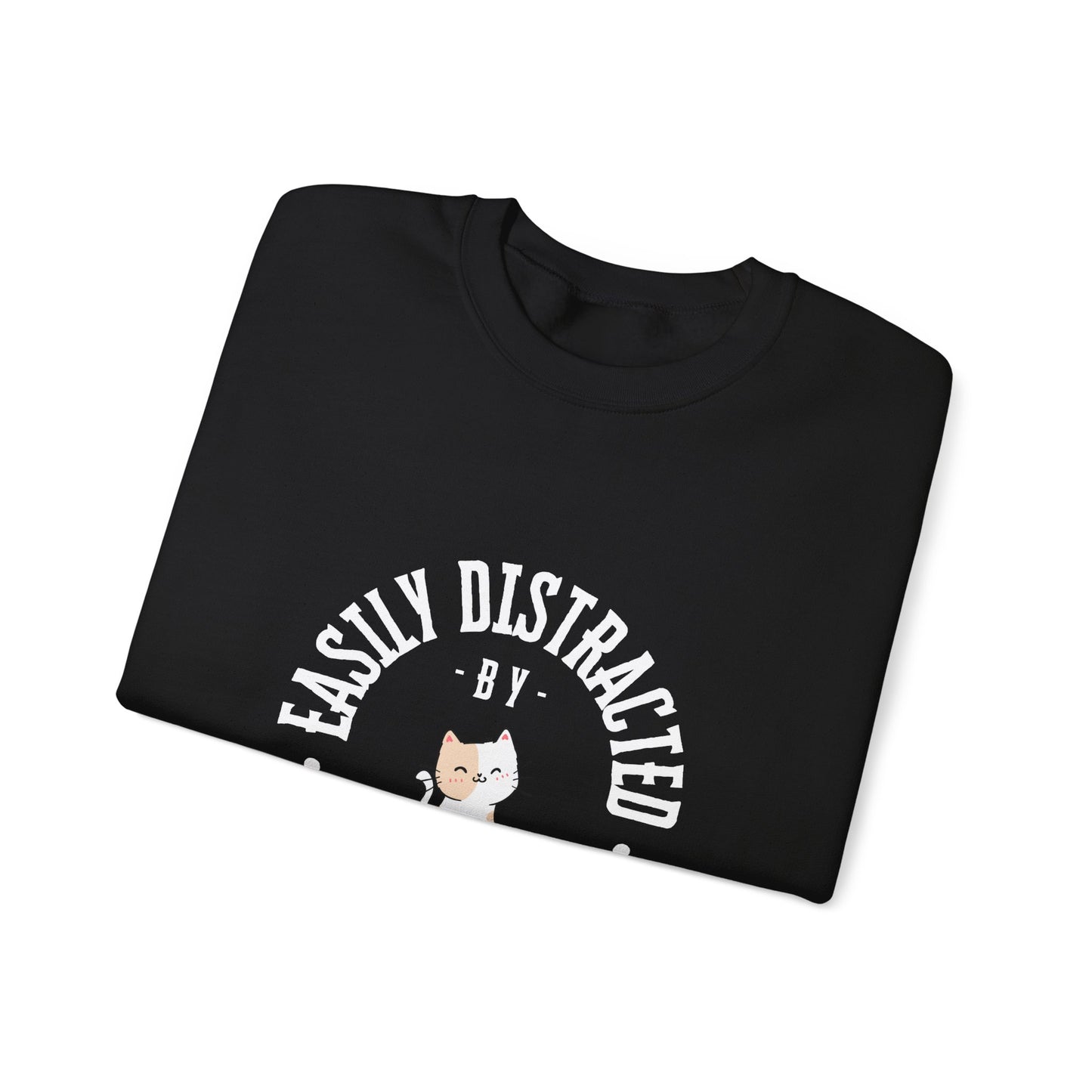 Easily Distracted By Cats Crewneck Sweatshirt