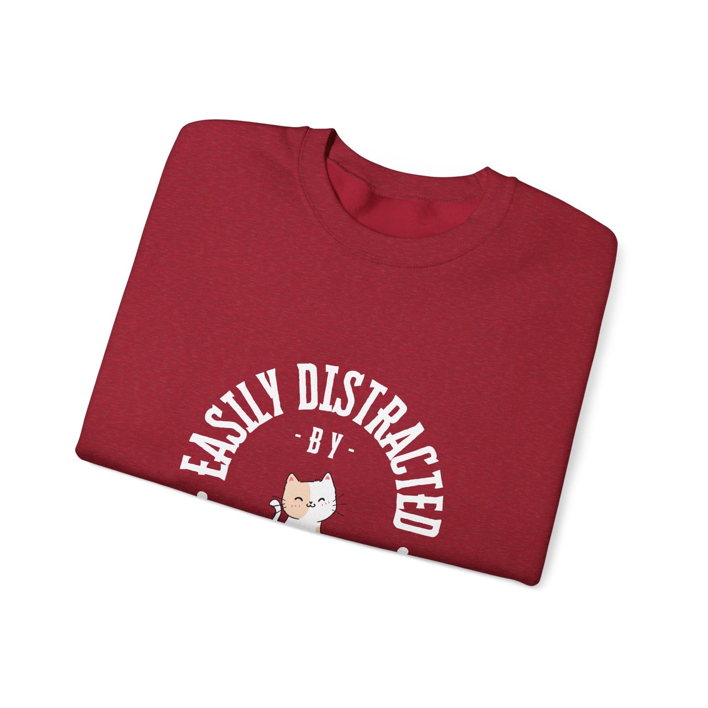 Easily Distracted By Cats Crewneck Sweatshirt