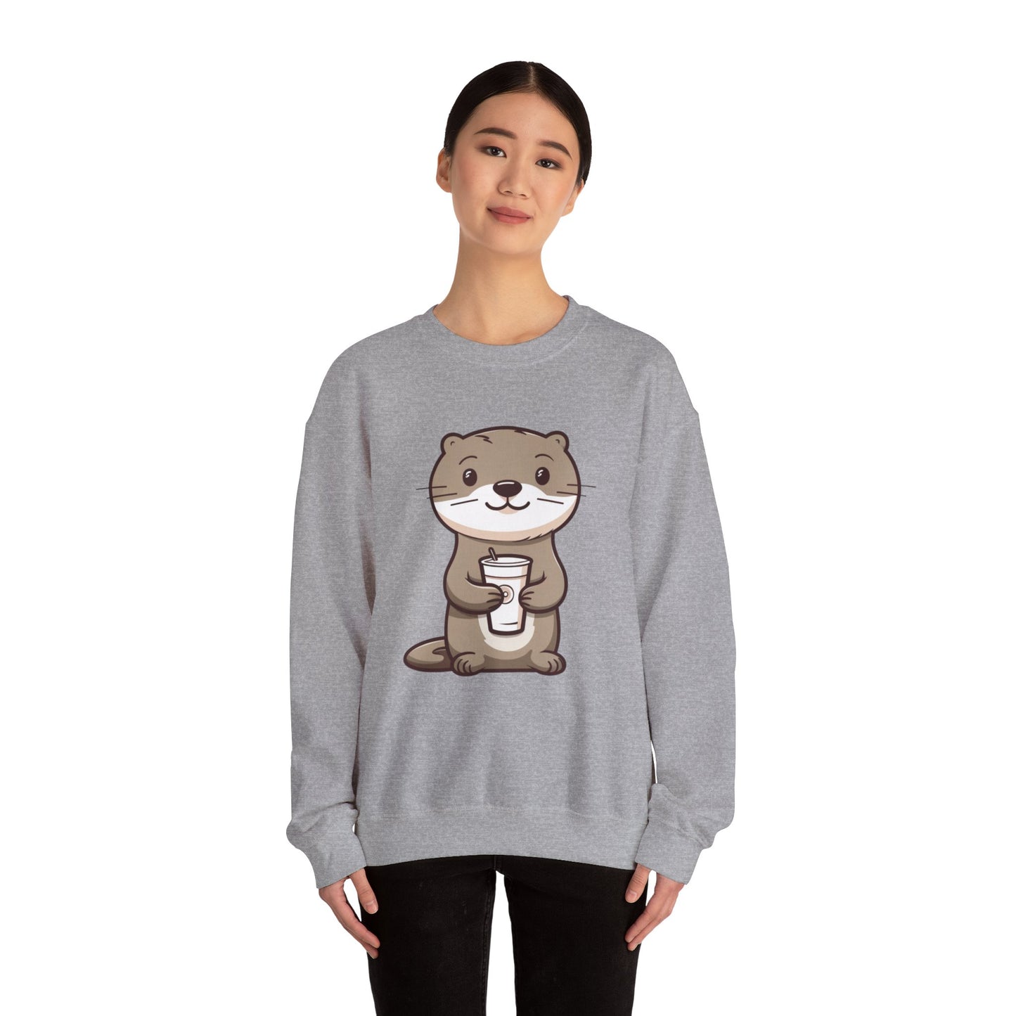 Otter and Coffee Crewneck Sweatshirt