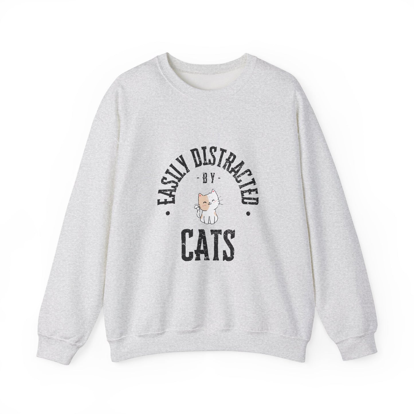 Easily Distracted By Cats Crewneck Sweatshirt