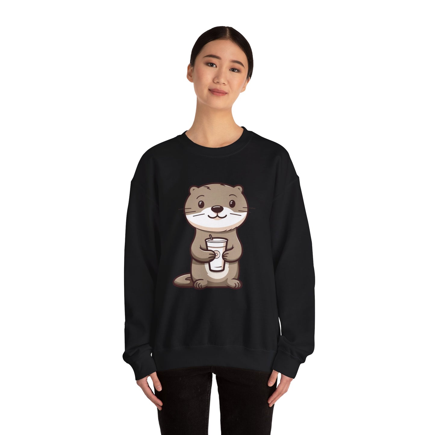 Otter and Coffee Crewneck Sweatshirt