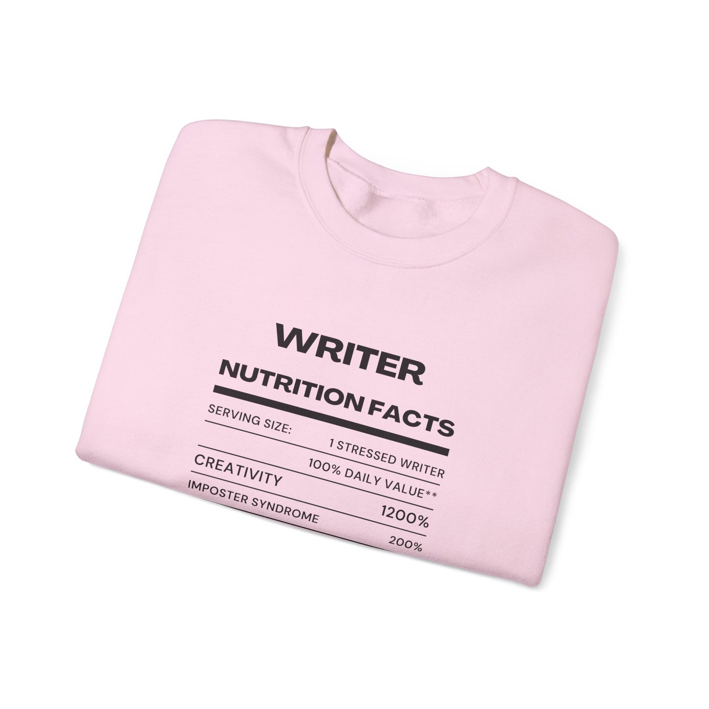 Writer Nutrition Facts Crewneck Sweatshirt