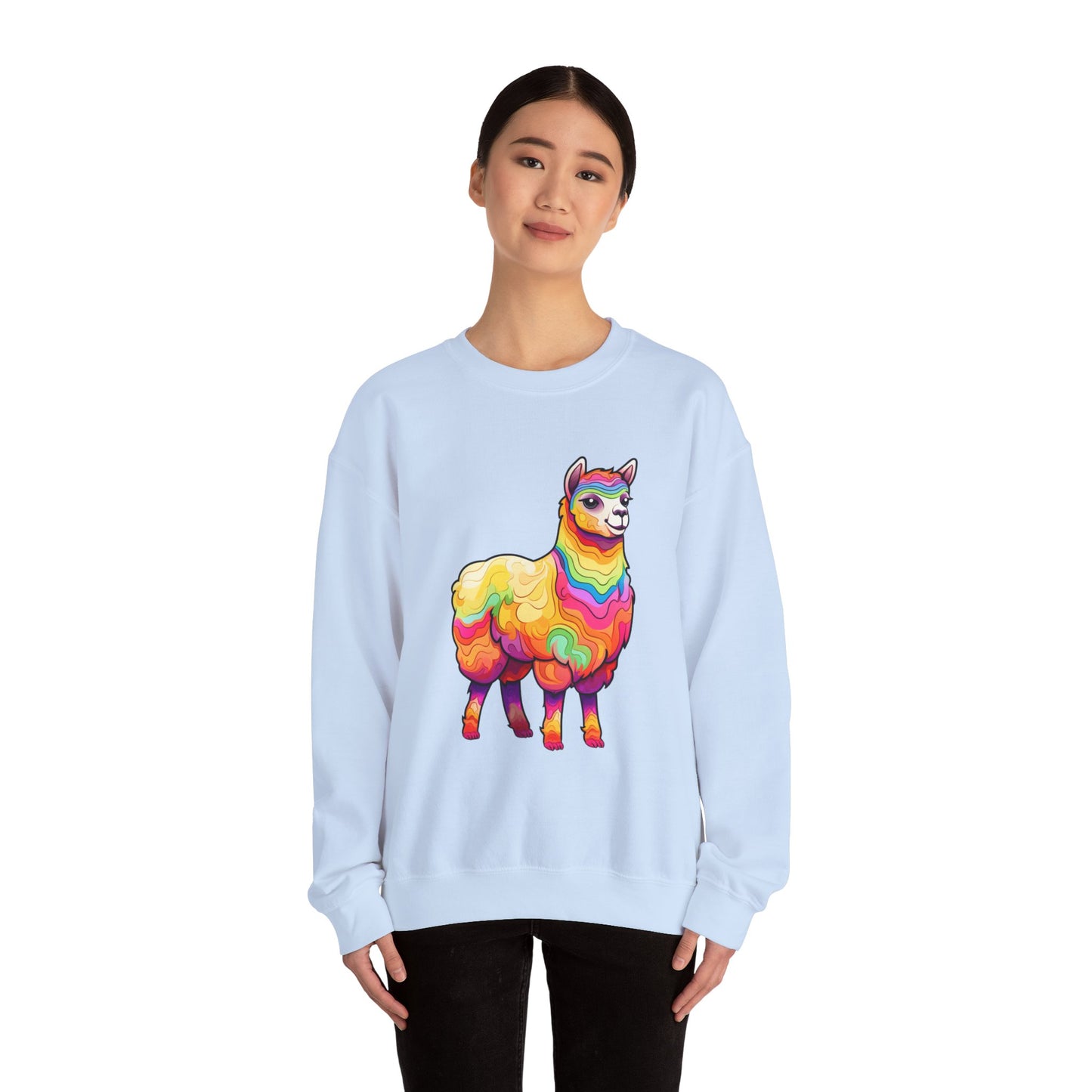 Colorful Llama Crewneck Sweatshirt