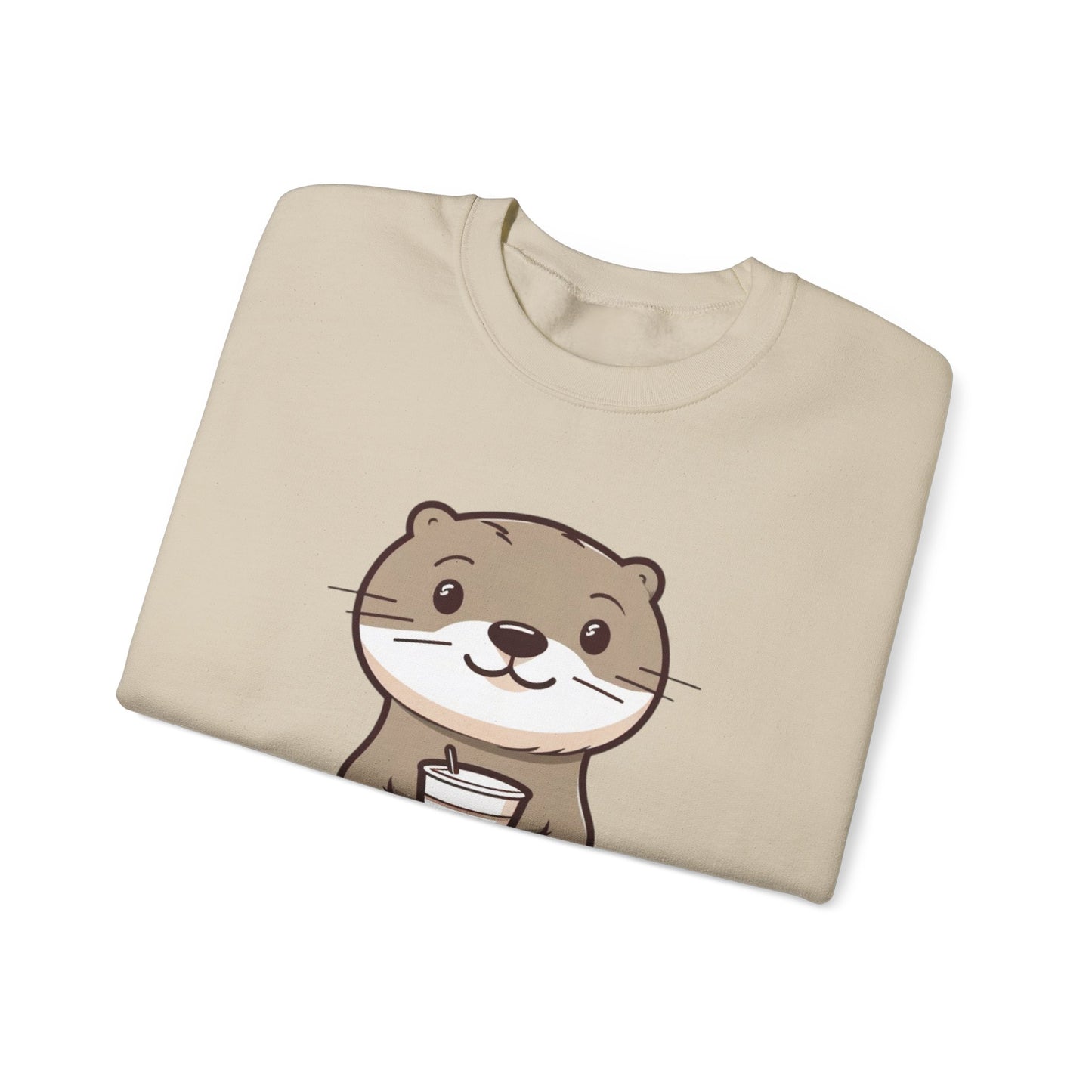 Otter and Coffee Crewneck Sweatshirt