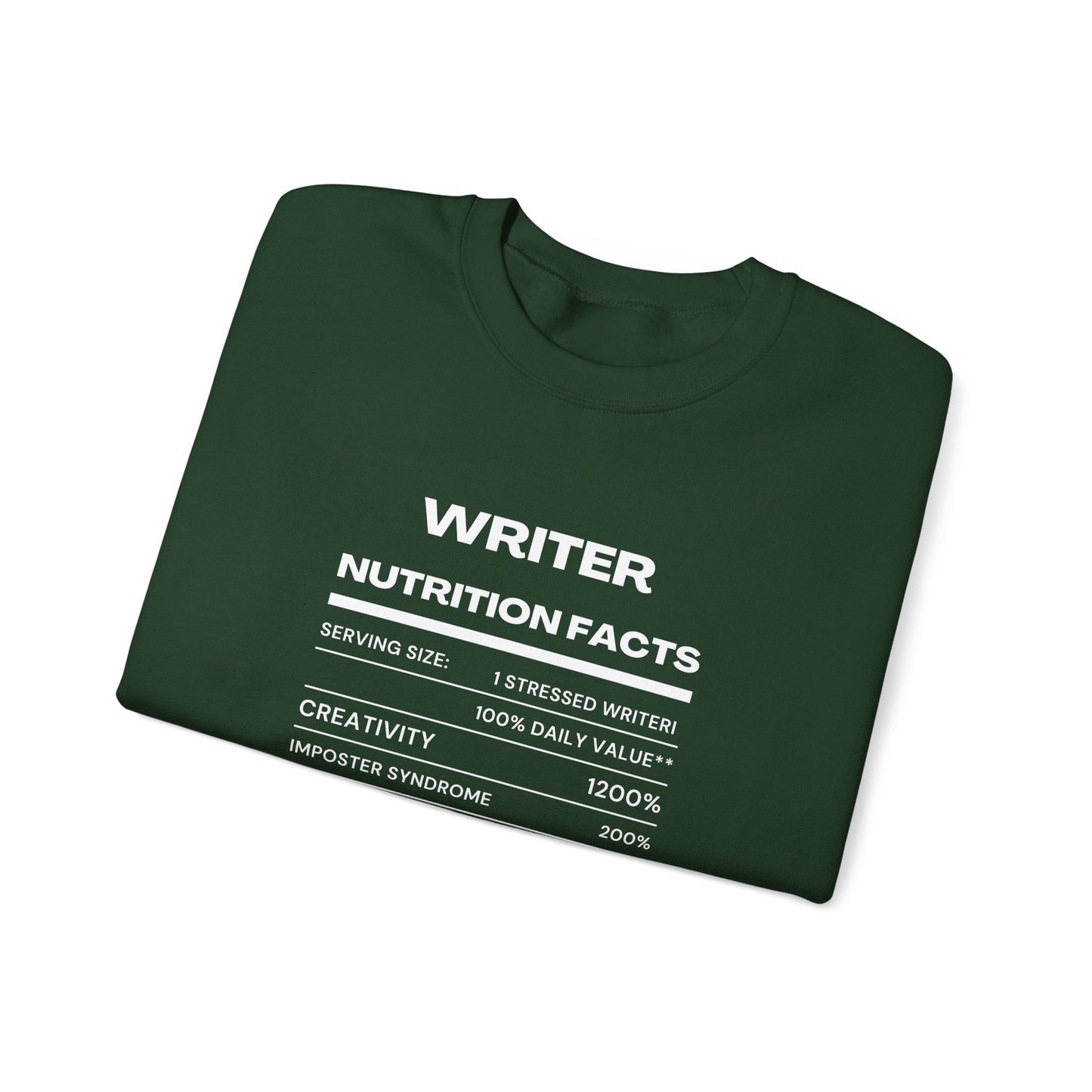 Writer Nutrition Facts Crewneck Sweatshirt