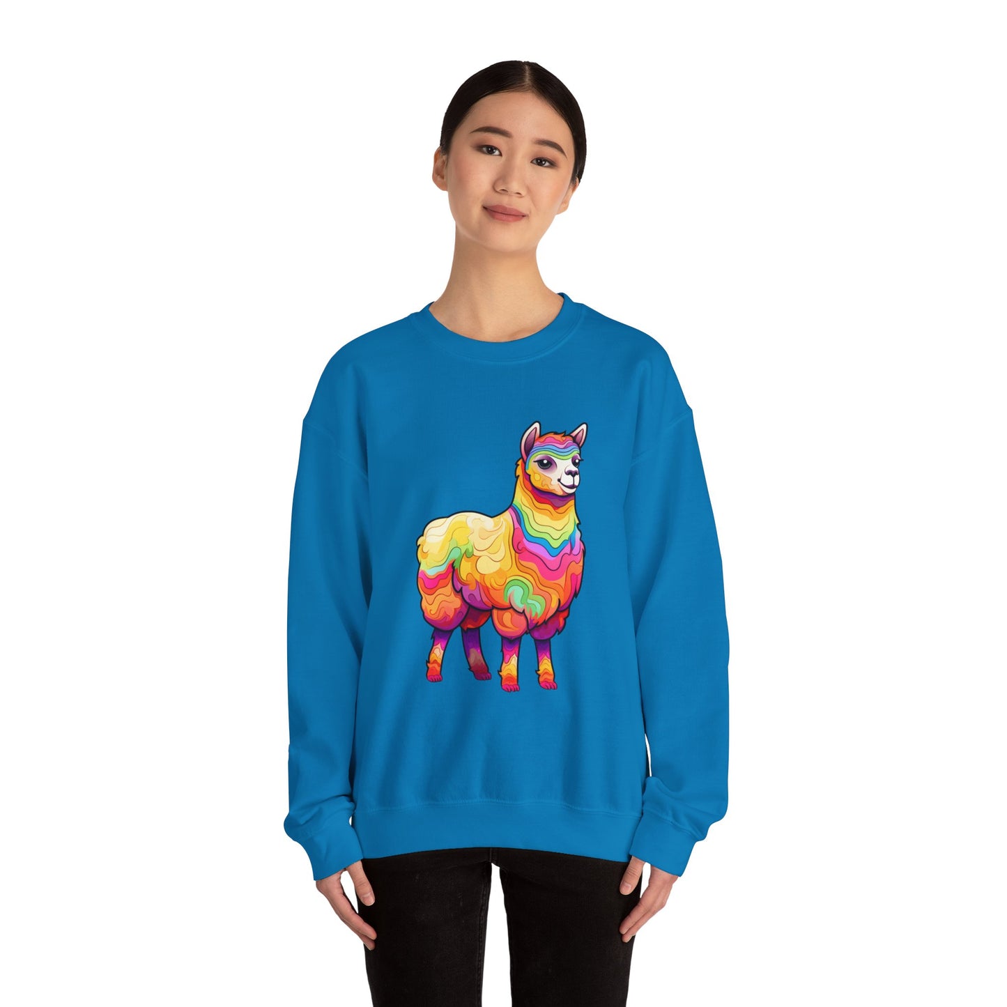 Colorful Llama Crewneck Sweatshirt
